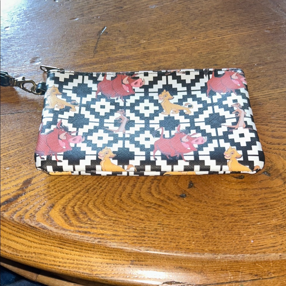 Printed Wristlet Wallet with Simba and Pumbaa & Timon